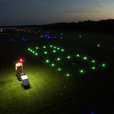 Комплект оборудования площадки для вертолёта Ми-8/17 до 30х30 м на грунт с прожекторами TLOF